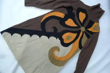 SOAGE 캐시미어 100% 꽃무늬 프린트 니트 튜닉 원피스 M