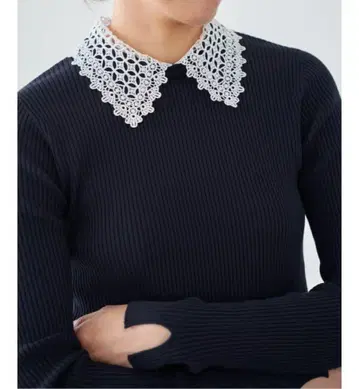 [ 25AW ] 이에나 IENA 레이스 칼라 RIB 홀가먼트 PO