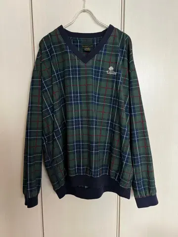 Izod Club 체크 무늬 나일론 풀오버 자켓