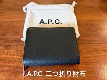 A.P.C. 이단 접이식 지갑 블랙 가죽 새상품 미사용