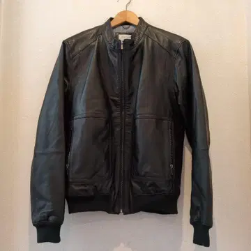 NEW MODE 블랙 가죽 싱글 라이더 자켓 XL