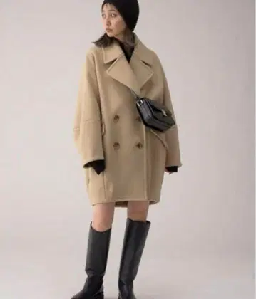 snidel 베이지 더블 브레스트 체스터 코트 M 사이즈