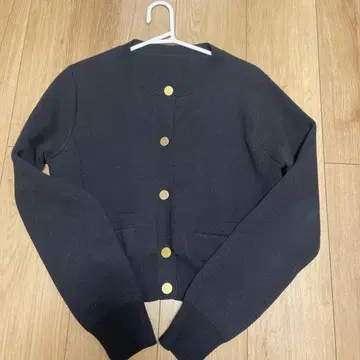 NOBLE 더블 숏 가디건 블랙