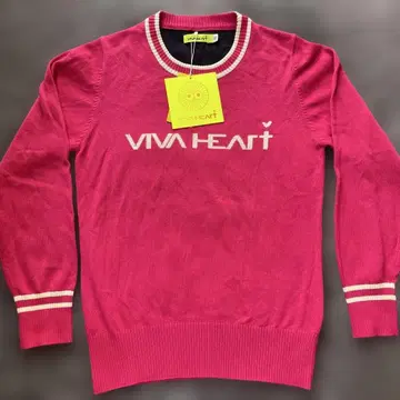 미사용 새상품 VIVA HEART 핑크 니트 스웨터 40