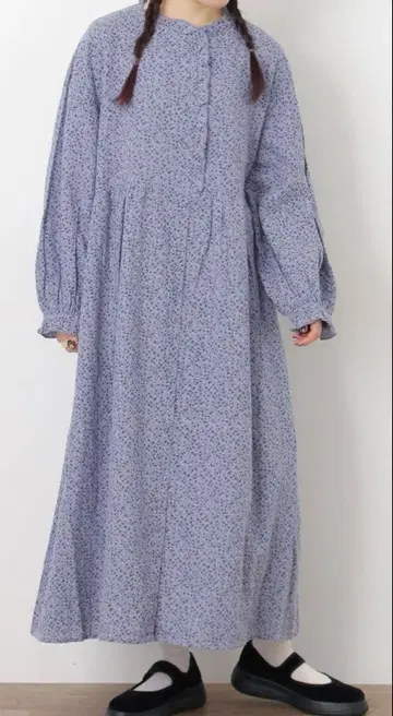 사만사 모스모스 CrossxLinen 프릴 원피스 블루