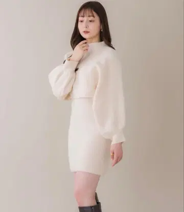 니트 업 / 슬리브리스 미니 원피스