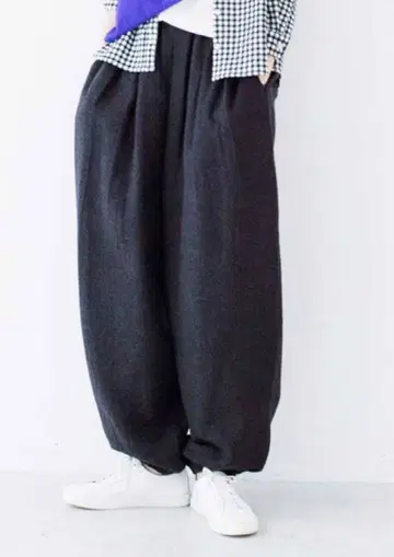 펠리시모 넬 기모 안쪽 거즈 퐁와리 팬츠 차콜 혼방 사이즈 M