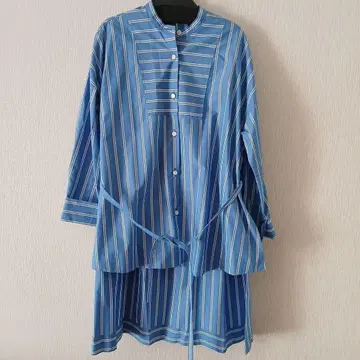 [ 미사용 ] yangany 스트라이프 롱 셔츠 야마토 드레스