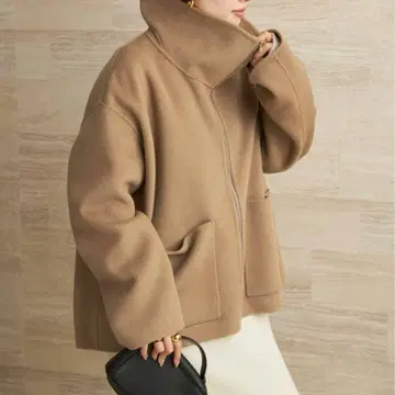 새상품 Plage R'IAM 스탠드 ZIP 코트 베이지 36