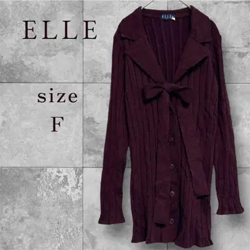 ELLE 리본 포함 가디건 F 버건디 모드 슬림 리브
