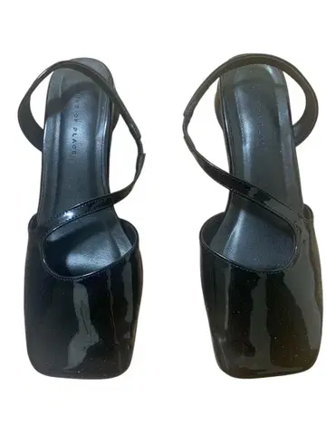 블랙 에나멜 스트랩 펌프스 센스 오브 프레스 L 사이즈