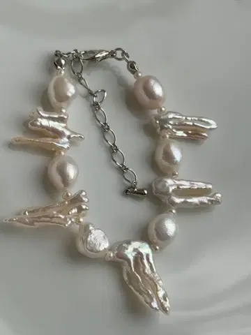 담수 진주 메탈릭 레인보우 컬러 반짝이는 양귀비 진주 쌍둥이 스틱 팔찌