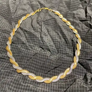 골드 실버 트위스트 체인 목걸이