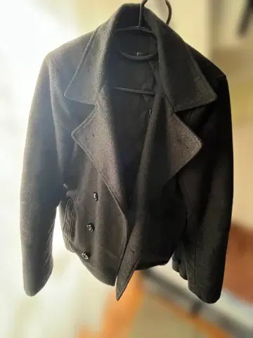 NO ID. 울 더블 브레스트 피코트 그레이