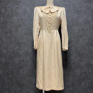 80s ADELINE 광택 자카드 고급 빈티지 드레스 원피스