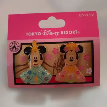 디즈니랜드 핀 배지 미키 & 미니