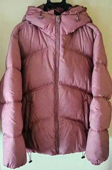 ZARA 후드 부착 핑크 보라색 계열 패딩 자켓