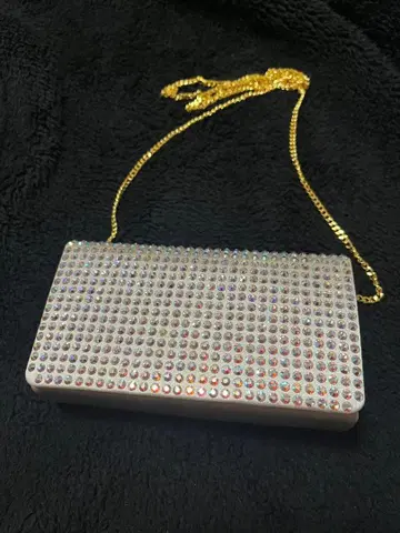 스와로브스키 반짝반짝 화려한 파티백 베이지