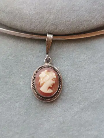 앤티크 펜던트 탑 카메오 펜던트 탑 빈티지 925 레어