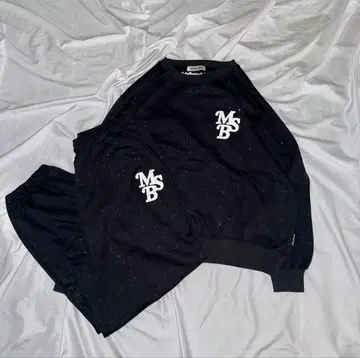 MSB 글리터 맨투맨 블랙 상의만