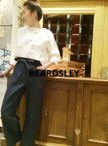 비어즐리 벨트 데님 배기