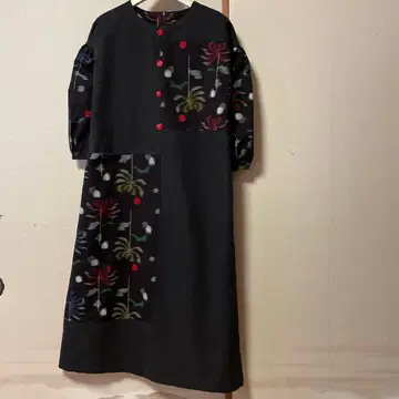 본장 구루메 색 무명(국화)과 무지 무명