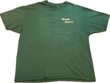 Wings Express 그린 티셔츠 소매 싱글 스티치