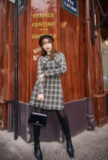 Herlipto Pantheon Checked Knit Dress