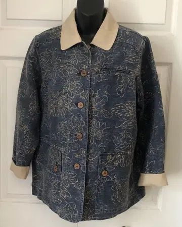 꽃무늬 자수 데님 자켓