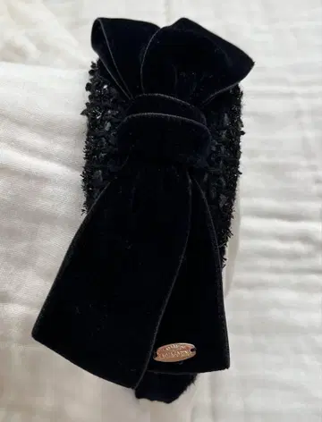 라마조리나 리본 머리띠 블랙 트위드