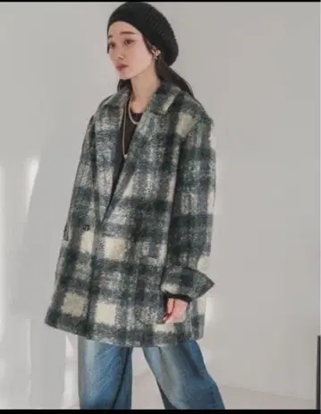 [ 새상품급 ] JEANASIS 컬리 부클레 W 자켓 테일러드