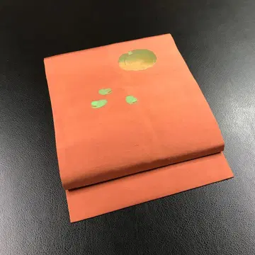 [ 호박과 소라콩 ] 순수 실크  나고야 오비 364cm