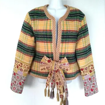 [ 원더풀 월드 ] 노카라 울 체크 자켓 카네코 이사오