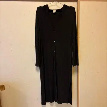 PUPULA 후드 부착 가디건 블랙