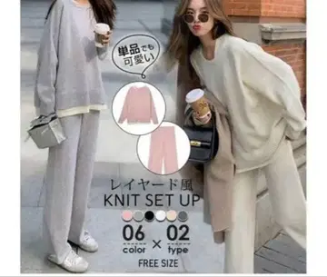 새상품 레이어드 니트 셋업 베이지 새상품