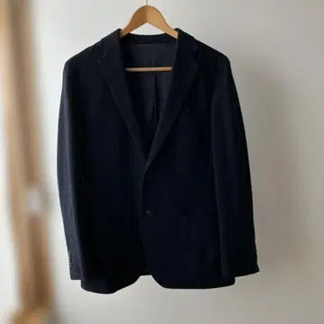 네이비 테일러드 자켓 울 혼방