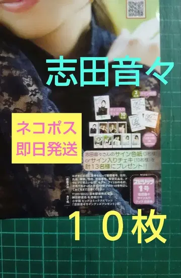 10장 응모권 시다 넨 친필 사인 폴라로이드 추첨 선물 빅 코믹 스피릿