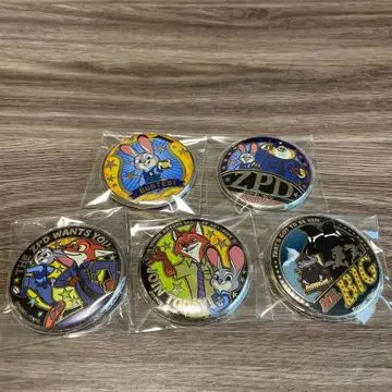 주토피아 금 배지 5개 세트