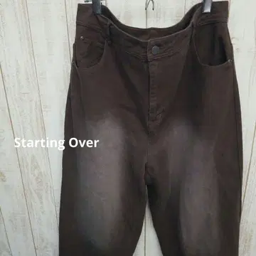 Starting Over 황화 염색 블라스트 가공 카츠라기 배기 팬츠