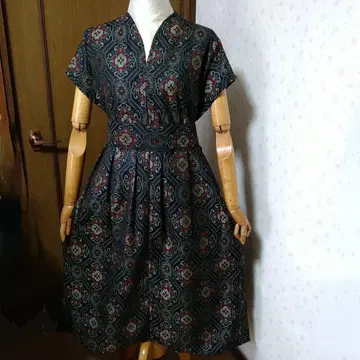 테트론 코튼 허리 리본 포함 턱 디테일 원피스 기모노 리메이크