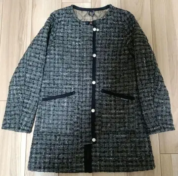 [ 새상품급 ] 라벤햄 쉽스 별주 퀼팅 트위드 자켓 그레이 36