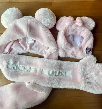 후드 달린 머플러 성인용 어린이용 미니 팬캡 2개