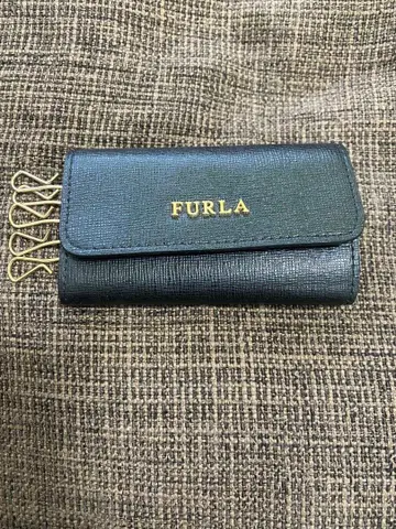 [ 미사용 새상품 ] FURLA 블랙 가죽 키케이스