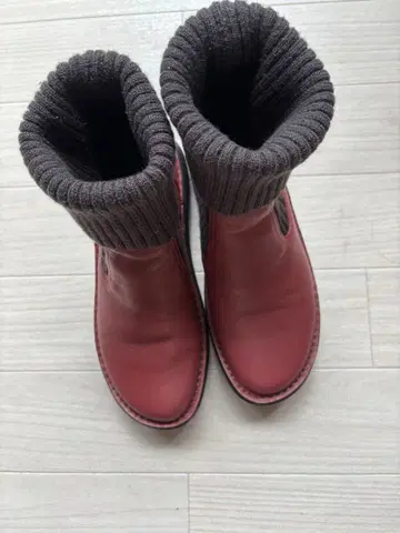 니트 부츠, 천연 가죽 24cm