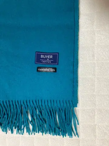 BUYER 캐시미어 100% 터콰이즈 스톨