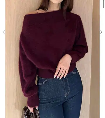 폭스 알파카 오프숄더 풀오버 snidel