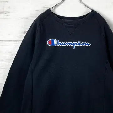 챔피온 맨투맨 리버스 위브 블랙 L 눈알 자수