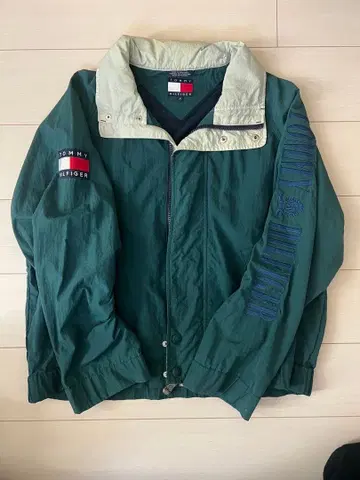 Tommy Hilfiger 그린 나일론 자켓