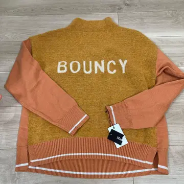 Bouncy 문자 오렌지 니트 스웨터 F 사이즈