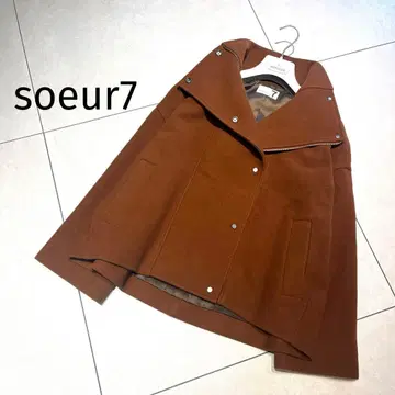 soeur7 숏 기장 스탠드 카라 울 코트